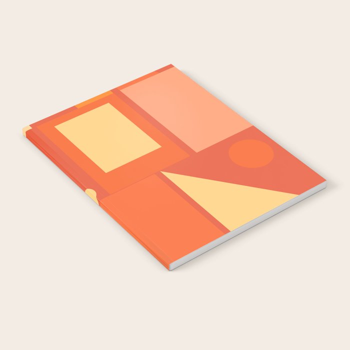 Mid Century Modern Modtastic Geometric Abstract Orange Yellow Notebook Gallery Image 2