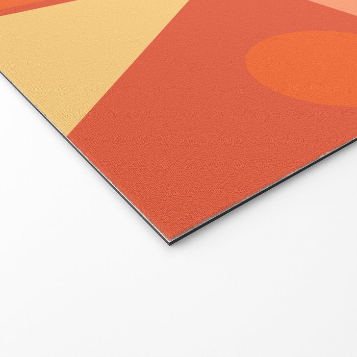 Mid Century Modern Modtastic Geometric Abstract Orange Yellow Welcome Mat Gallery Image 2