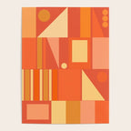 Mid Century Modern Modtastic Geometric Abstract Orange Yellow Poster Gallery Image 4