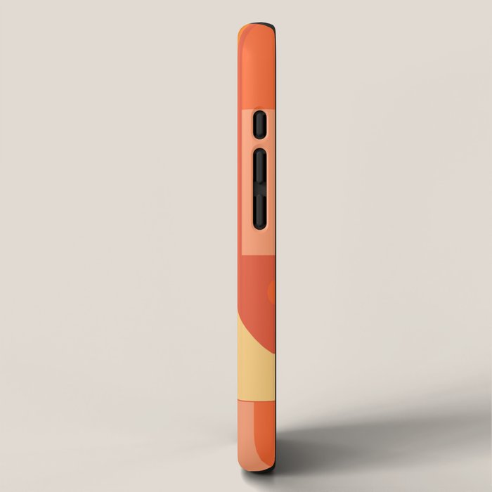 Mid Century Modern Modtastic Geometric Abstract Orange Yellow iPhone Case Gallery Image 2