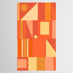 Mid Century Modern Modtastic Geometric Abstract Orange Yellow Tablecloth Gallery Image 2