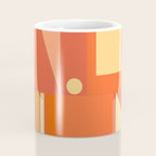 Mid Century Modern Modtastic Geometric Abstract Orange Yellow Coffee Mug Gallery Image 4