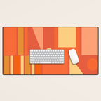 Mid Century Modern Modtastic Geometric Abstract Orange Yellow Desk Mat Gallery Image 1