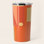 Mid Century Modern Modtastic Geometric Abstract Orange Yellow Travel Mug Gallery Image 1