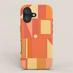 Mid Century Modern Modtastic Geometric Abstract Orange Yellow iPhone Case Gallery Image 1