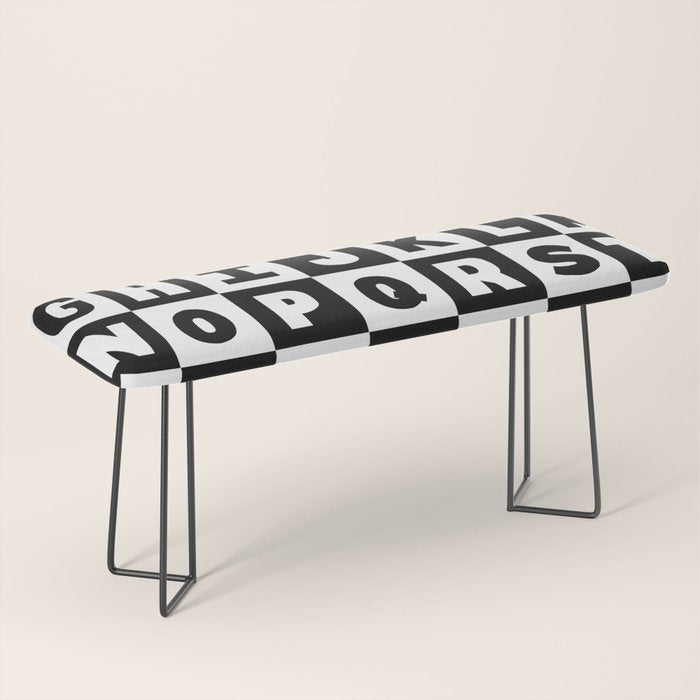 Alphabet Black and White Bench Gallery Image 1