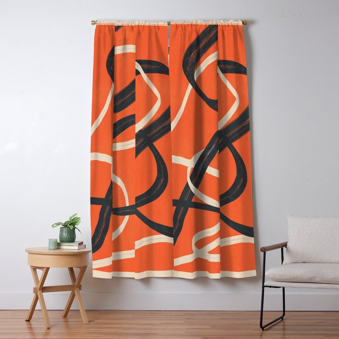 Minimal Abstract Lines Dance 2 Window Curtain Gallery Image 1