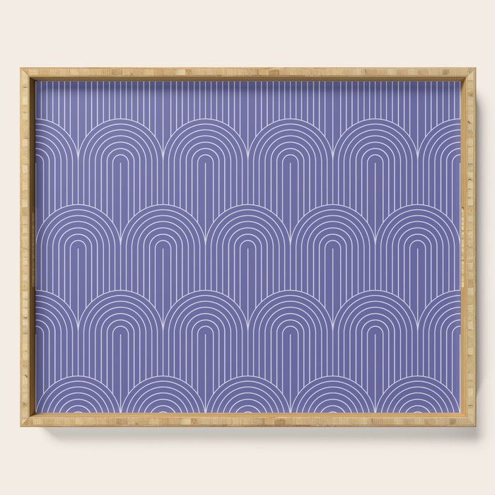 Art Deco Arch Pattern XXI Very Peri Serving Tray Gallery Image 1