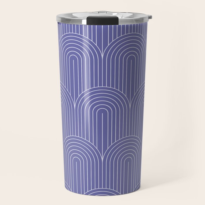Art Deco Arch Pattern XXI Very Peri Travel Mug Gallery Image 1