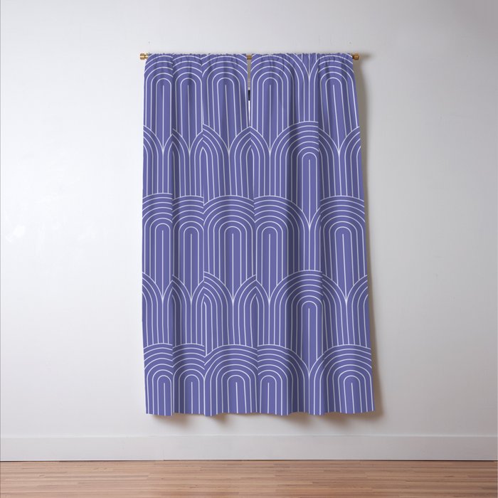 Art Deco Arch Pattern XXI Very Peri Window Curtain Gallery Image 3