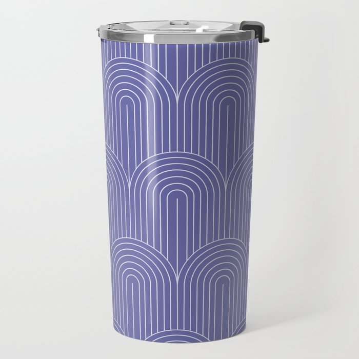 Art Deco Arch Pattern XXI Very Peri Travel Mug Gallery Image 2