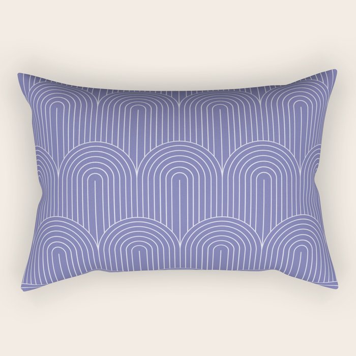 Art Deco Arch Pattern XXI Very Peri Rectangular Pillow Gallery Image 2
