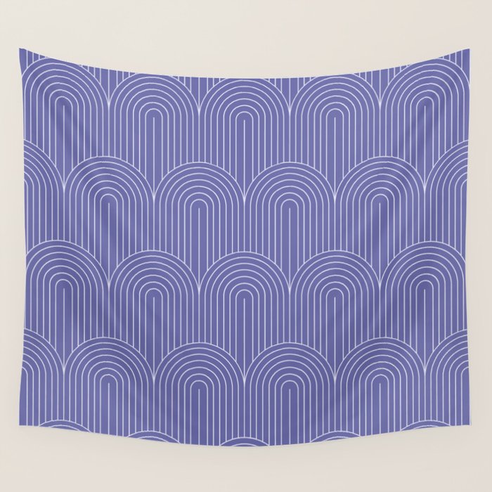 Art Deco Arch Pattern XXI Very Peri Wall Tapestry Gallery Image 4