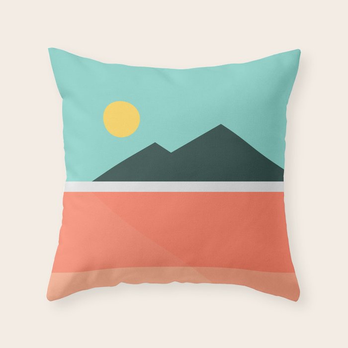 Geometric Landscape 16 Throw Pillow Gallery Image 1