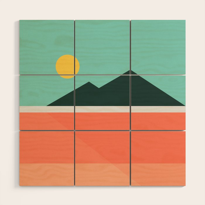 Geometric Landscape 16 Wood Wall Art Gallery Image 1