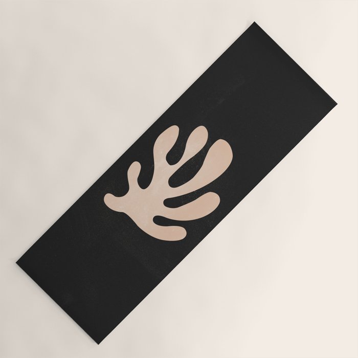 Noir Leaf: Mid Century Modern Matisse Edition Yoga Mat Gallery Image 1
