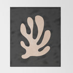 Noir Leaf: Mid Century Modern Matisse Edition Throw Blanket Gallery Image 2