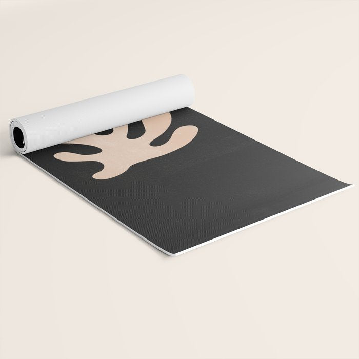 Noir Leaf: Mid Century Modern Matisse Edition Yoga Mat Gallery Image 2