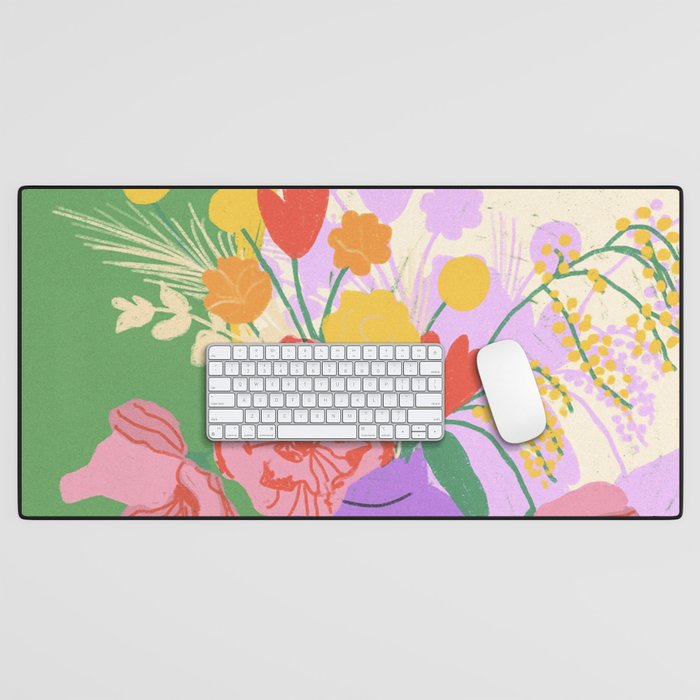 Flowers in green room Desk Mat Gallery Image 1