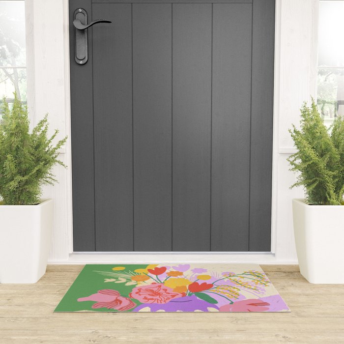 Flowers in green room Welcome Mat Gallery Image 3