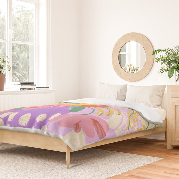 Flowers in green room Duvet Cover Gallery Image 2