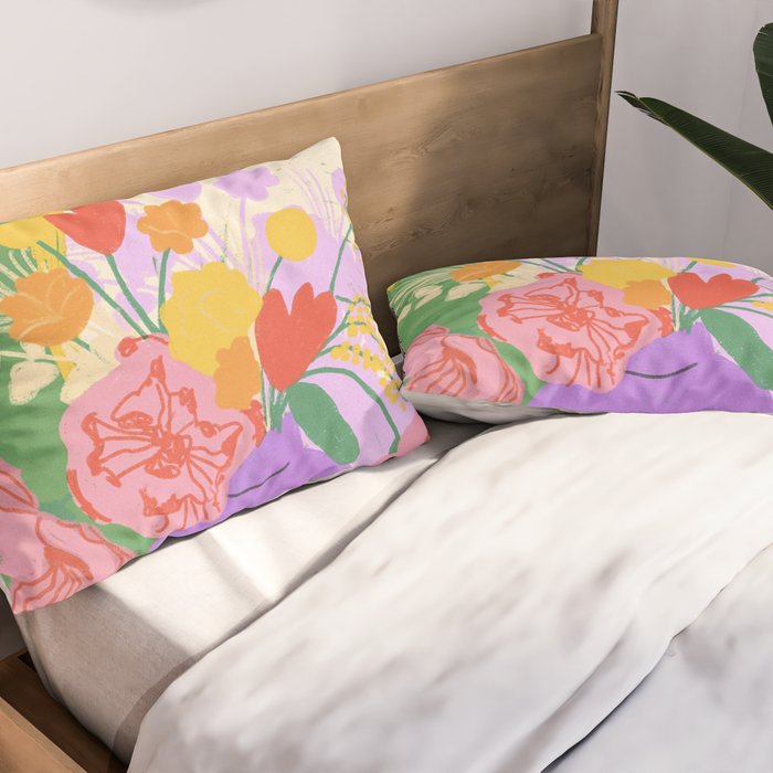 Flowers in green room Pillow Sham Gallery Image 2