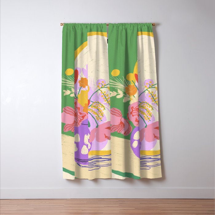 Flowers in green room Window Curtain Gallery Image 3