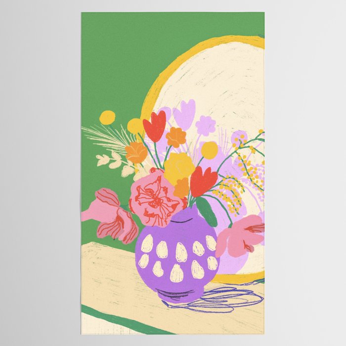 Flowers in green room Tablecloth Gallery Image 2