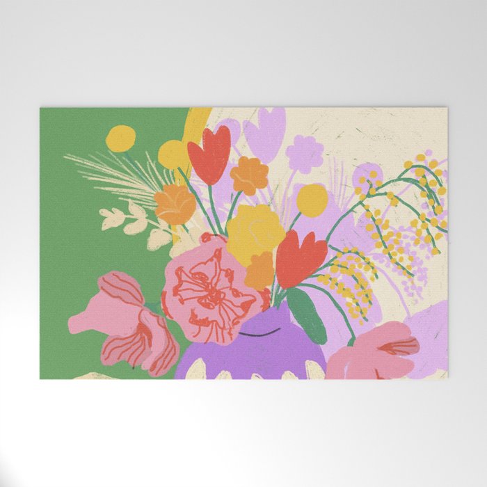 Flowers in green room Welcome Mat Gallery Image 1