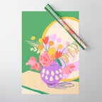 Flowers in green room Wrapping Paper Gallery Image 1