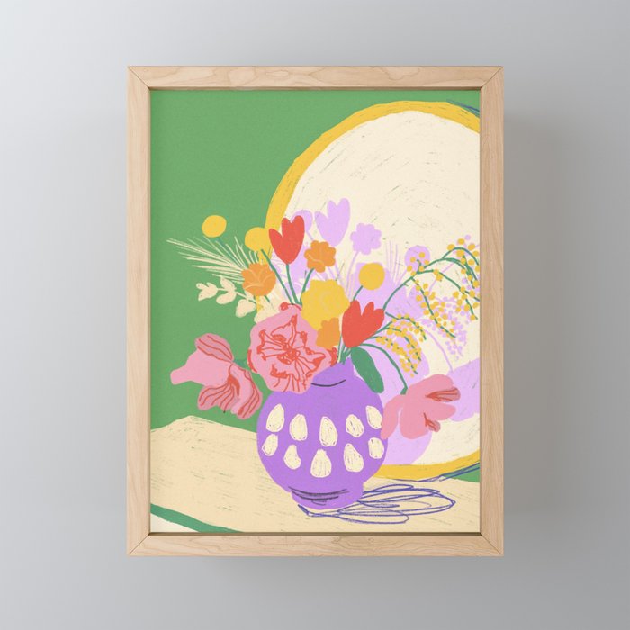 Flowers in green room Mini Art Print Gallery Image 1