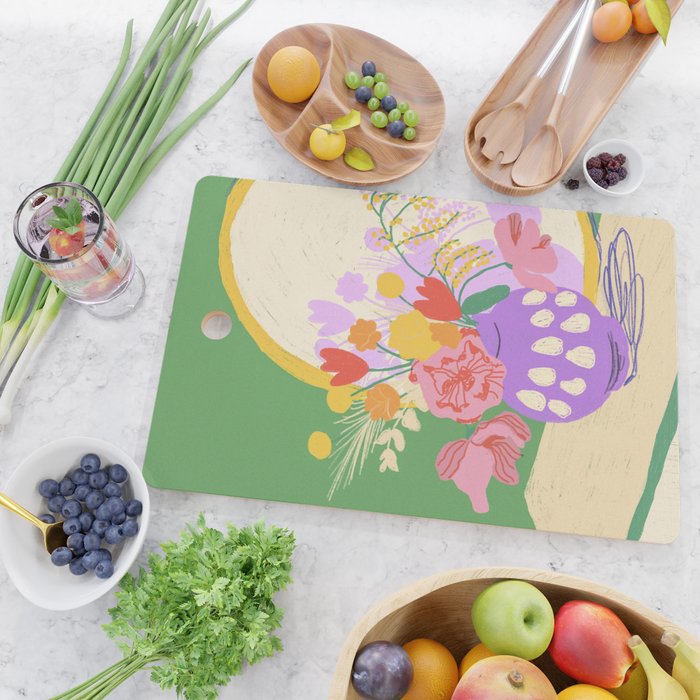 Flowers in green room Cutting Board Gallery Image 2