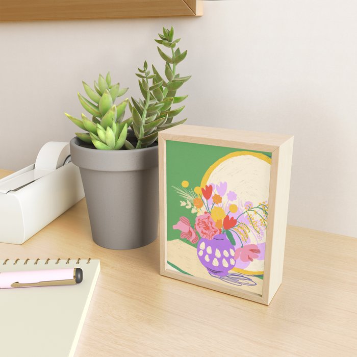 Flowers in green room Mini Art Print Gallery Image 2