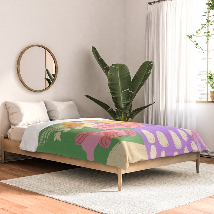 Flowers in green room Comforter Gallery Image 2