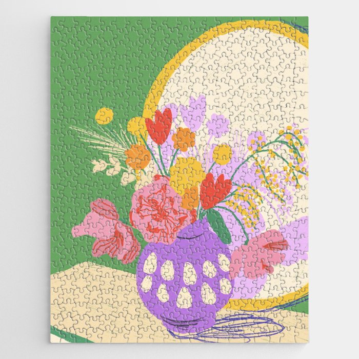 Flowers in green room Jigsaw Puzzle Gallery Image 1