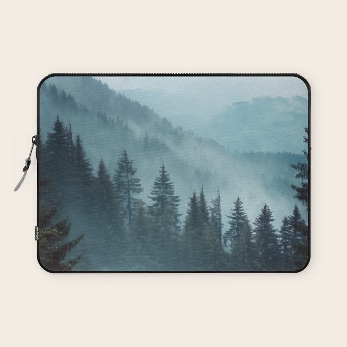 Misty Pine Forest Laptop Sleeve Gallery Image 1