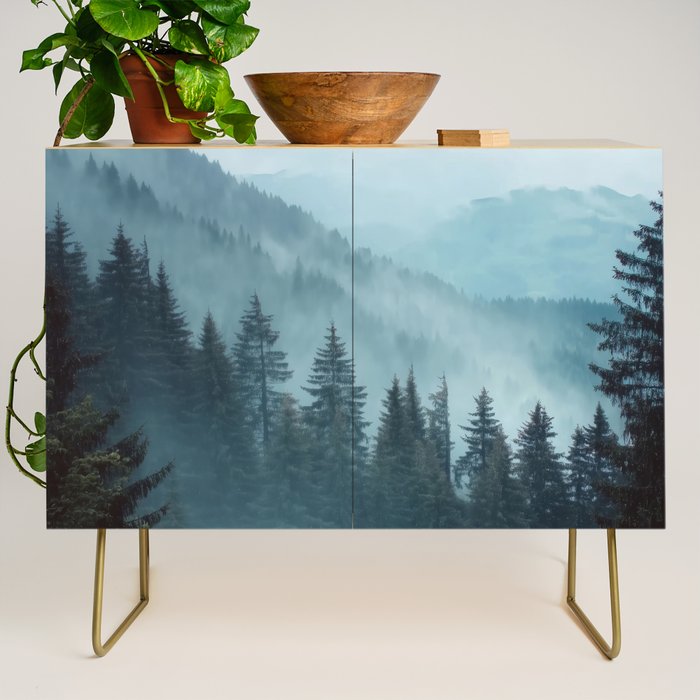 Misty Pine Forest Credenza Gallery Image 1