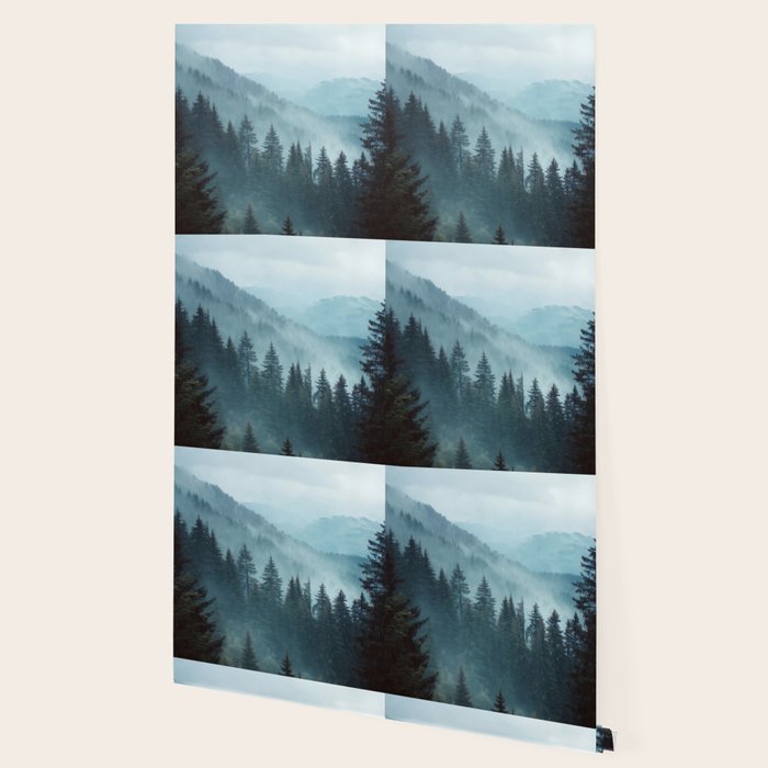 Misty Pine Forest Wallpaper Gallery Image 2
