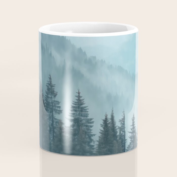 Misty Pine Forest Coffee Mug Gallery Image 4