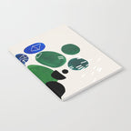 Fun Abstract Minimalist Mid Century Modern Colorful Shapes Lime Green Blue Watercolor Bubbles Notebook Gallery Image 2