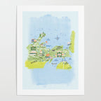 Map of Northern Michigan - Pasty Tour in Blue Poster Gallery Image 4