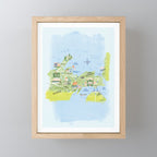 Map of Northern Michigan - Pasty Tour in Blue Mini Art Print Gallery Image 1