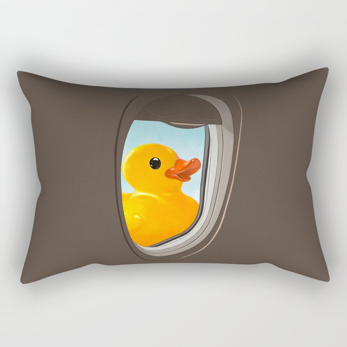 Hello! Yellow Duck Rectangular Pillow Gallery Image 1