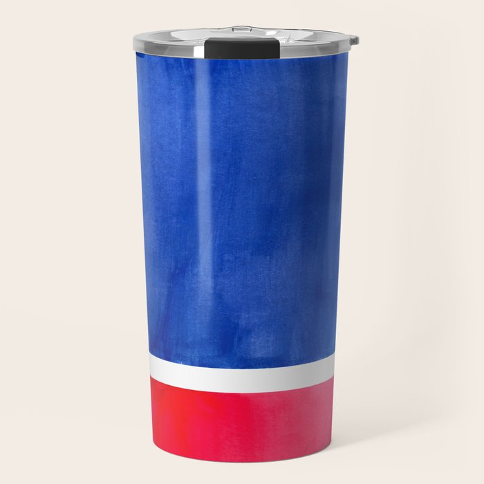 Rothko Abstract Mid Century Modern Minimalist Colorful Simple Nautical Red Blue Travel Mug Gallery Image 1