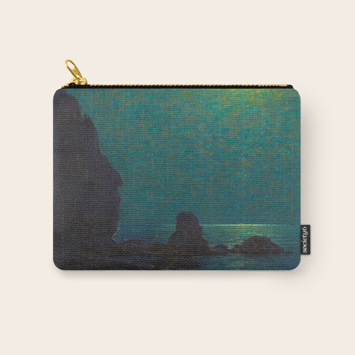 Granville Redmond Catalina Island Coast Under a Moonlit Sky Oil Painting Vintage American Art Carry All Pouch Gallery Image 1