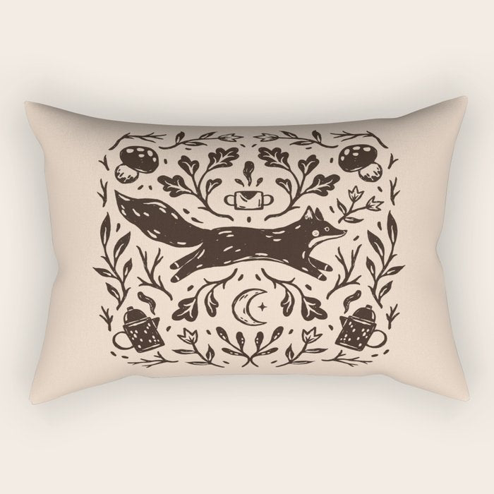 Cozy Night Fox Rectangular Pillow Gallery Image 1