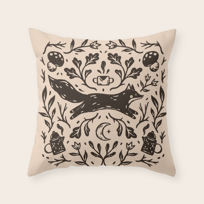 Cozy Night Fox Throw Pillow Gallery Image 6