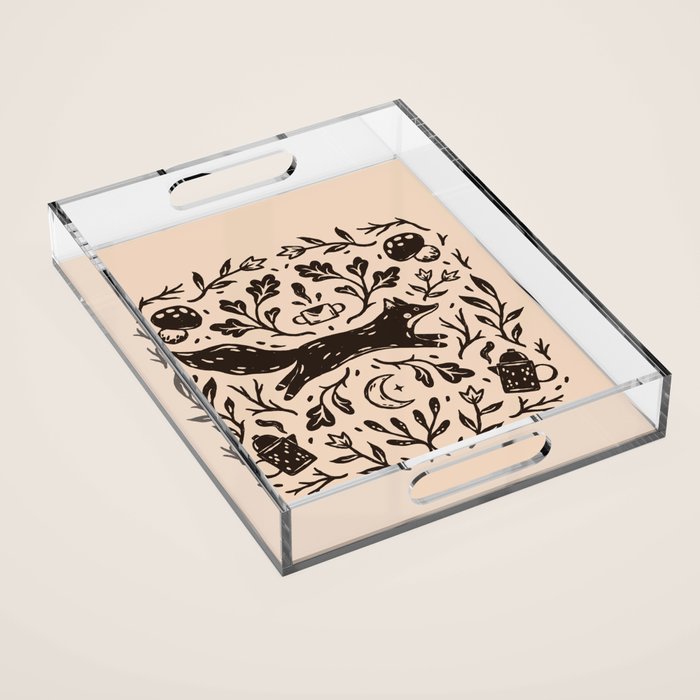 Cozy Night Fox Acrylic Tray Gallery Image 1