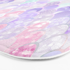 Cute Mermaid Pattern, Light Pink, Purple, Teal Bath Mat Gallery Image 3