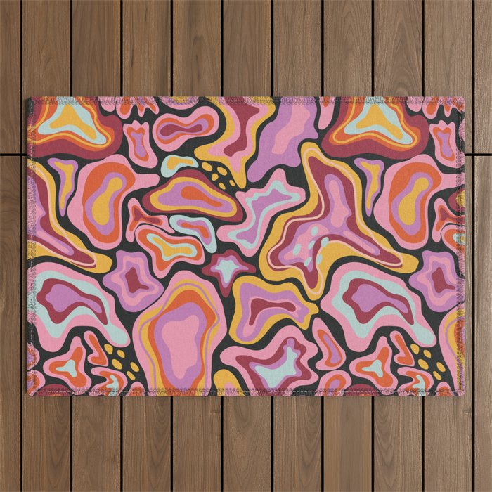 Splish splash pink Outdoor Rug Gallery Image 1